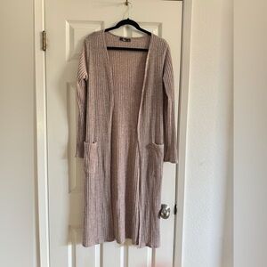 Long Ribbed Knit Cardigan